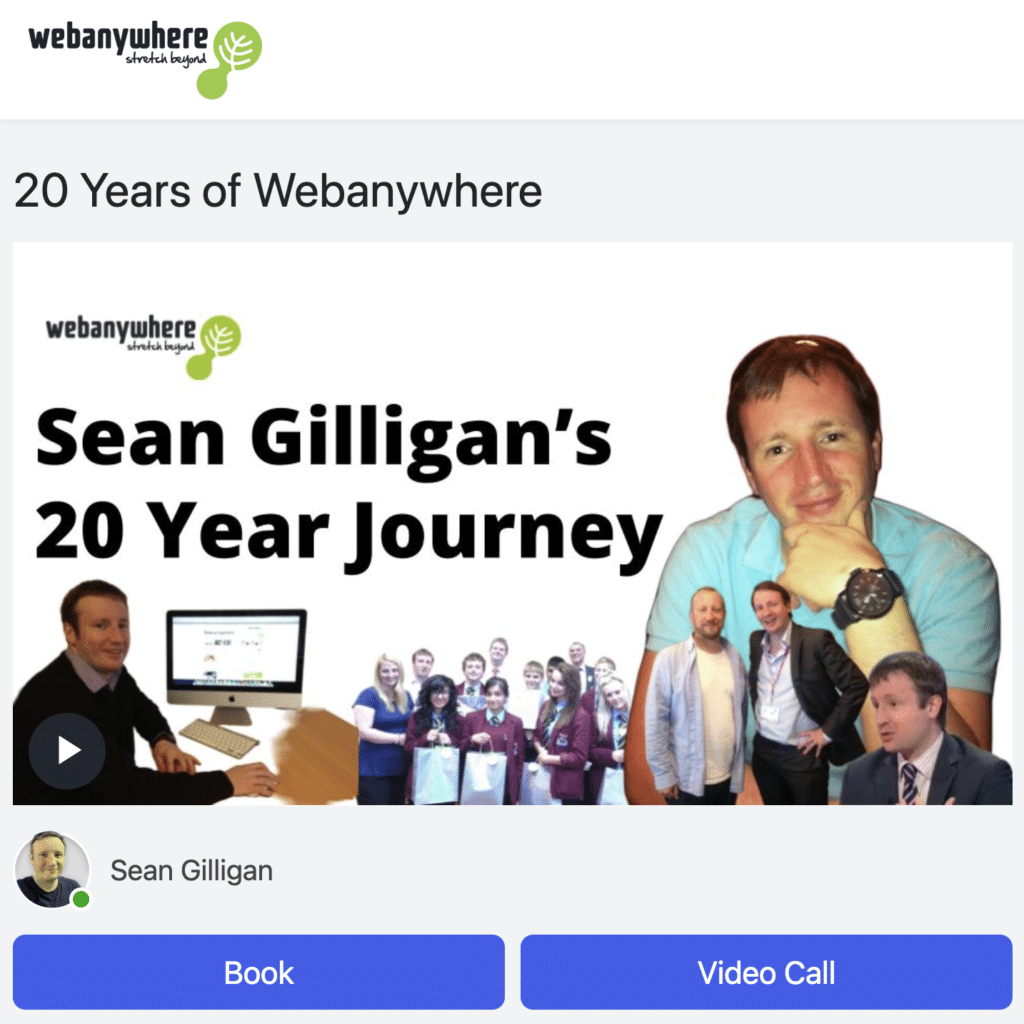 Webanywhere 20 Years - Sean's Story