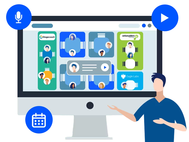 Authentic interaction with life-like virtual networking and expo halls